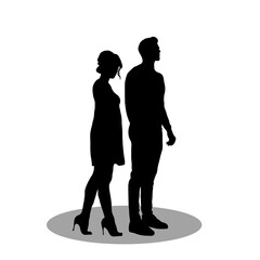 Couple silhouette vector