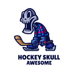 Illustration vector graphic of Hockey Skull, good for logo design