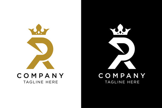 luxury crown initial R logo