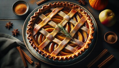 delicious fresh baked apple pie with lattice crust