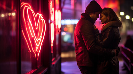 couple kissing in the city valentines