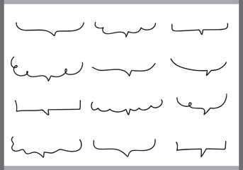 シンプルな手描きのふきだしセット