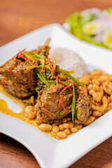 Cabrito a la norteña is a dry dish typical of Peruvian gastronomy.
