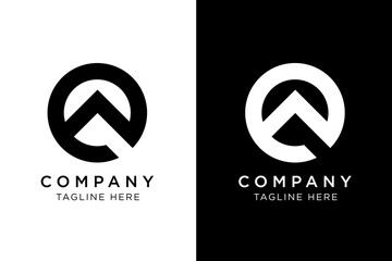 logo initials A e simple bold black and white