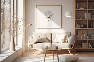 Scandinavian mid century home minimalist interior design