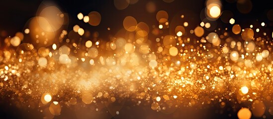 Texture of golden light background with abstract Bokeh