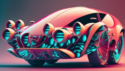 car with colorful lights car, auto, vehicle, speed, vector, illustration, race