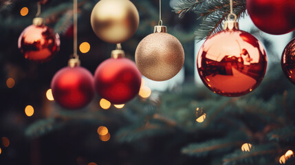 Obraz premium christmas tree decorations Generative ai