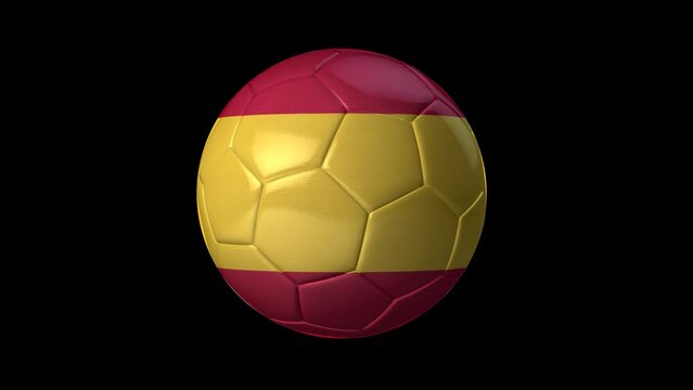 3D Animation Video of a Spinning Ball Icon with a Ball depicting Spain