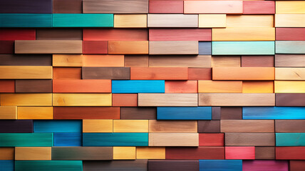 Colorful wood wall texture background. Abstract background of colorful wooden wall.