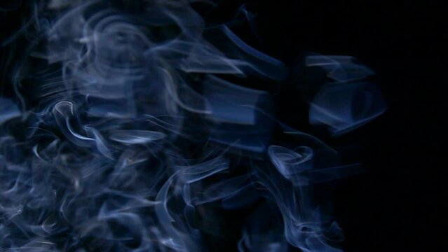 Abstract white clouds of smoke, blue fog, steam, mist texture with black shadows