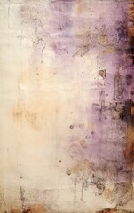 Generative AI image of a Mixed media paper, paint texture, gesso, ephemera, vintage natural aubergine & beige colors, gorgeous light, scribbles, stamps, paint