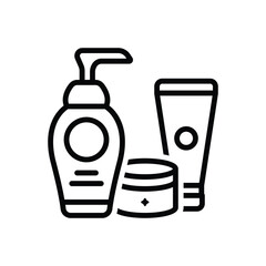 Black line icon for skincare 