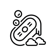 Black line icon for soap 