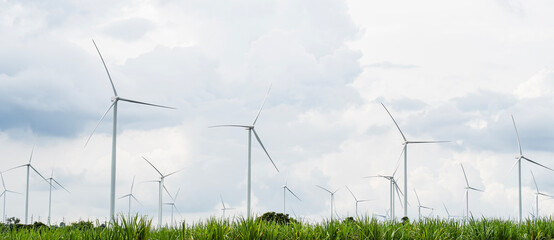 mountain wind turbine electric power nature sky background