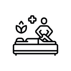 Black line icon for therapeutic 