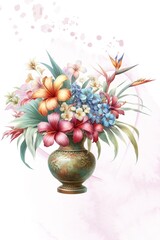 Beautiful Flower Vase and Abstract Background