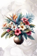 Beautiful Flower Vase and Abstract Background