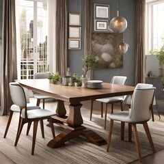 3d rendering modern luxury dining room 