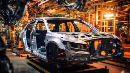 Obraz premium People worker on Automobile assembly line production