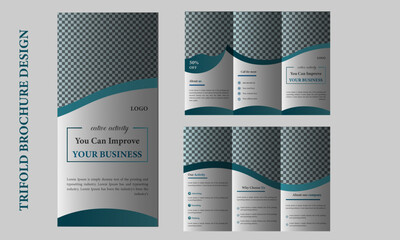 Vector creative tri fold brochure design template.