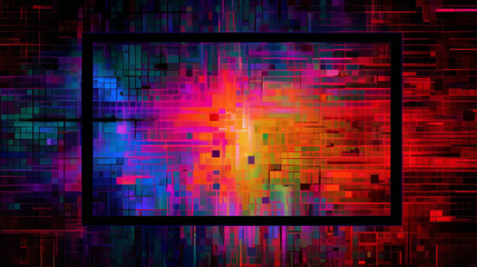 Pixel glitch: Futuristic, post-apocalyptic cyberpunk error backdrop.generative ai