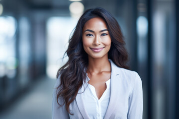 Naklejka premium Smiling business woman looking at the camera