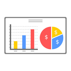 business summary graph vector of financial