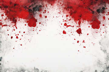 Red ink splash on white background - obrazy, fototapety, plakaty