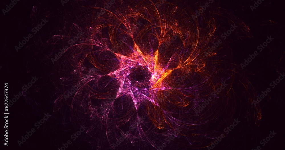 Poster 3d manual rendering abstract colorful fractal light background