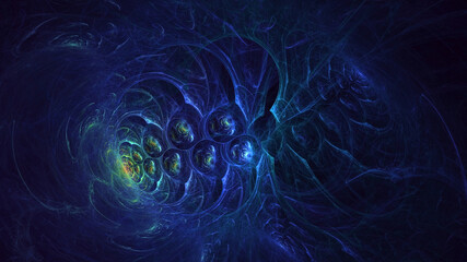 3D manual rendering abstract colorful fractal light background