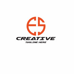 Obraz premium es initial letters creative monogram logo design concept