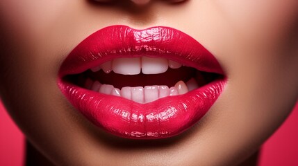 Obraz premium close up lips of lips generated by AI