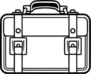 Hand-drawn Cruise Vacation Suitcase Vintage Outline Icon