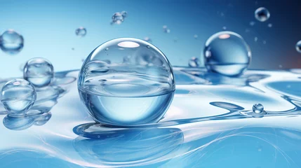 Fotobehang Cosmetic Essence Liquid bubble molecule .bubbles in water © SizeSquare's
