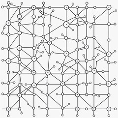 Fototapeta premium Abstract background with line and node connection neural pattern design. pattern of molecule