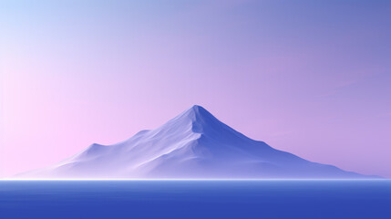 A stunning minimalist background of  mountain against a gradient sky, with a subtle texture adding depth. The color palette is blue and purple