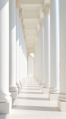 Obraz premium a long row of white columns with a sky background