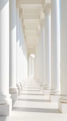 Fototapeten a long row of white columns with a sky background © NguynHng