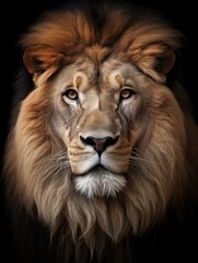 Naklejka premium ライオンの顔ポートレート,Generative AI AI画像