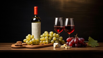 Obraz premium still life with wine generated by AI
