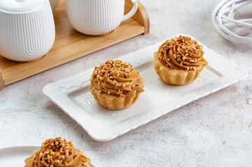cake with salted caramel and nuts
