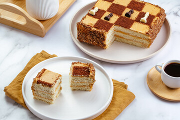 cake in the form of a chessboard