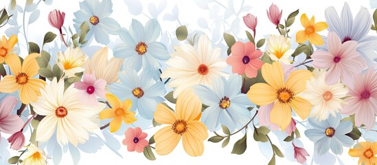 Seamless art decor with a floral pattern inspired by the beauty of nature during spring and summer seasons
