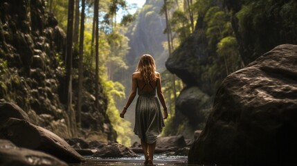 person in the forest generated by AI