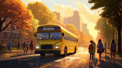 bus in the city  generated by AI