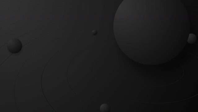 Animation of an abstract black background with spheres.