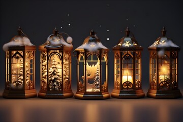 A gold lantern with the word ramadan