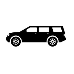 SUV car icon vector. Sport utility vehicle silhouette for icon, symbol or sign. SUV car graphic resource for transportation or automotive