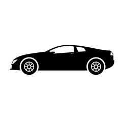 Sport car icon vector. Sport race car silhouette for icon, symbol or sign. Fast sport car graphic resource for transportation or automotive